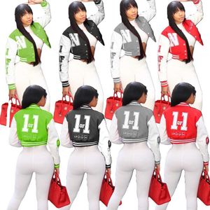 Designer de vestes pour femmes 2023 Nouvelle lettre supérieure fil imprimé manteau de poche veste de baseball 4 couleurs s-xxl
