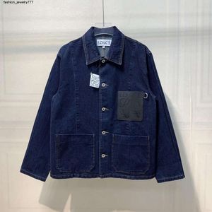 Femmes Vestes Nanyou Haute Qualité 2023 Printemps Automne Nouveau LO.E Denim Manteau Avant Poitrine En Cuir Poche Lâche Décontracté Manteaux De Mode Pour Hommes et Femmes