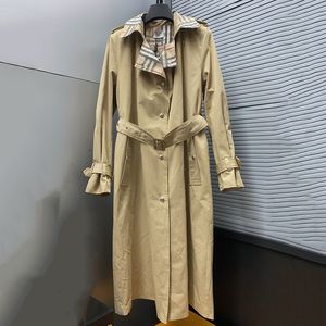 Femmes vestes Trench coupe-vent concepteur hiver Trench manteaux mode bouton treillis Style classique dame Long manteau avec ceinture