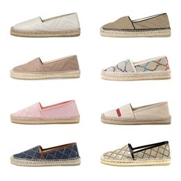 Vrouwen jacquard espadrille Designer G Platte Schoenen Lederen Espadrilles Loafers Canvas Mode Dame Meisjes Zomer Wit Kalfsleer Casual Schoenen 38 stijl