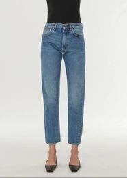 Damesjeans Asymmetrisch gesneden Vintage Straight Ninepoint jeans damesbroek 231229