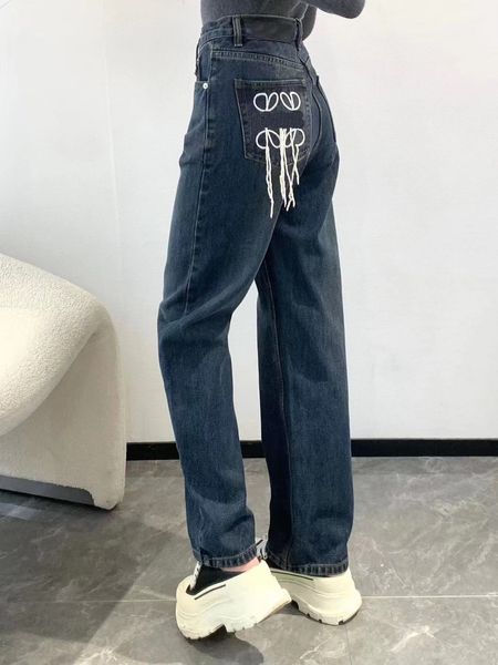 Femmes Jeans marque Spring Nouveau jean d'arrivée Femme Luxury Fashion Rose Rose haute jambe droite pantalon tendre indéfini ropamujer Précédent