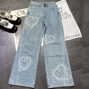 Femmes Jeans Cœur Imprimé Ligne droite Jeans Pantalon denim Taille SML 27160