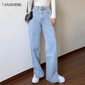 Dames Jeans Hoge Taille Baggy Mam Straight Jean Femme Plus Size Wide Leg Broek Mode Losse Streetwear Denim Broek 210629