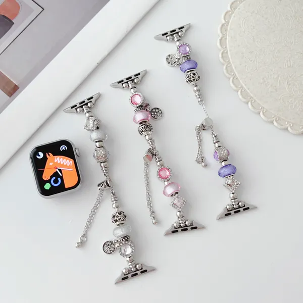 Bijoux pour femmes Bracelet de montre en diamant pour Apple Watch Ultra 8 7 6 5 4 3 2 1 se 38mm 42mm 40mm 44mm 49mm 41mm 45mm Bande de mode pour iWatch Series Bracelet Bracelet