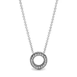 Vrouwen Sieraden fit Pandora Ring 925 Zilveren Ketting Logo Pave Circle Collier liefde hart Sieraden Kettingen Charm Engagement Gift