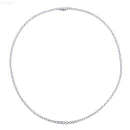 Collier de Tennis glacé pour femmes, bijoux entièrement en diamant, en or massif 18 carats, collier de Tennis en diamant de laboratoire