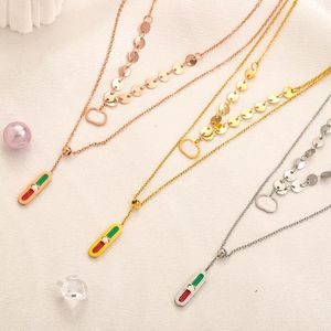 Vrouwen Sieraden Hanger Kettingen Luxe Merk Brief Ontwerper Roestvrij Staal 18K Zilver Vergulde Ketting Kralen Claviculaire Ketting Feestcadeau