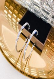 Vrouwen sieraden hele 925 zilveren naalden euro Amerikaans zirkon hoepel oorbellen temperament ingelegd met diamant earring54817029085719