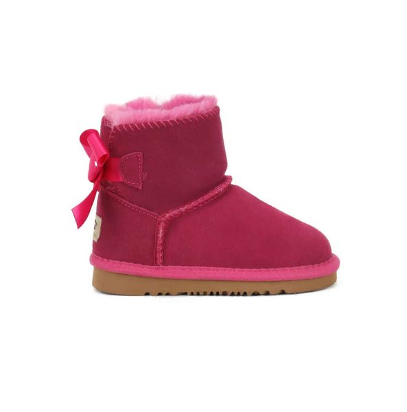 Bottes de neige pour femmes et enfants, chaussures en cuir avec nœud papillon bizarre, chaussures plates à la mode 03