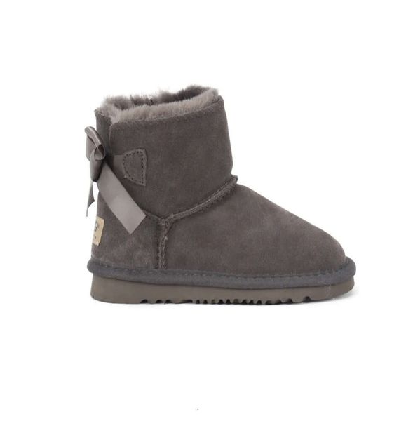 Bottes de neige pour femmes et enfants, chaussures en cuir avec nœud papillon étrange, chaussures plates à la mode, 13