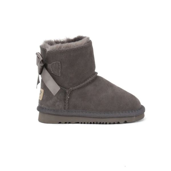 Bottes de neige pour femmes et enfants, chaussures en cuir avec nœud papillon bizarre, chaussures plates à la mode, 17