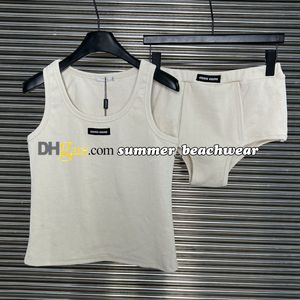 Vrouwen breien vest stretch gebreide shorts zomer casual gebreide pak designer geborduurde gebreide toppen ademende comfortabele gebreide slips