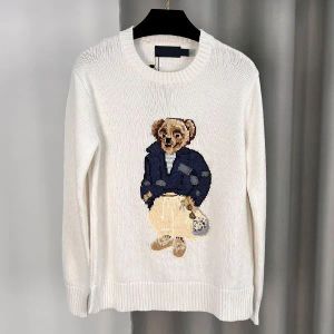Vrouwenbreien Bear Sweater RL Designer Polos pullover borduurwerk mode gebreide truien met lange mouwen casual geprinte wol katoen zacht skynorthface cxg240431-15