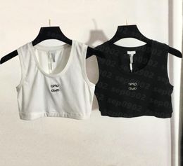Femmes tricots haut court sport soutien-gorge élastique tricoté dessus de Yoga concepteur lettre imprimer gilet femmes Sportwear9615559