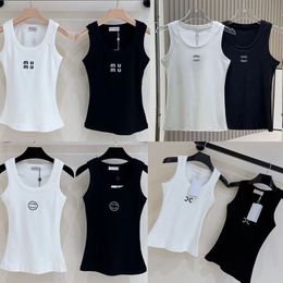 Dames breien tanktop designer borduurwerkvest mouwloze ademende gebreide pullover dames sport tops