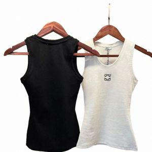 dames brei tanktop designer borduurwerkvest mouw mouwplicht ademende pullover dames sport tops r789#