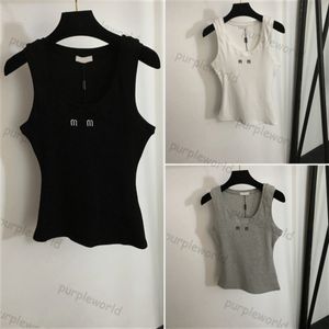 Femmes tricots t-shirts concepteur broderie tricoté gilet été débardeur sans manches pull Sport hauts