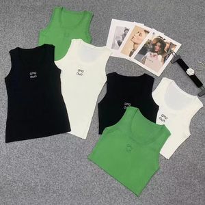 Femme Knits Top Designer broderie T-shirt Sans manches manches t-t-t-t-t-shirt Sport Tops Top de Yoga Tees