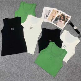 Femmes Knits Top Lowee Designer Gilet Yoga Costume Broderie T-shirt Sans Manches Respirant Tricoté Tee Sport Réservoir Camis Tops Tees