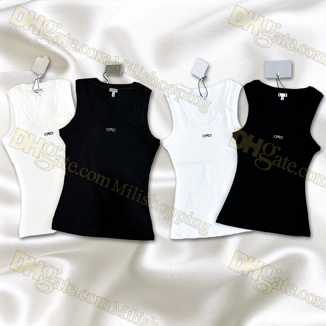 Tops femininos T Camisetas malhas camisetas com tanques de algodão de algodão de algodão de algodão bordado com algodão de algodão de algodão de algodão