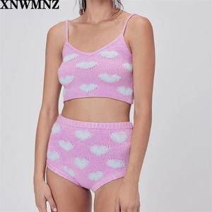 Femmes Tricoté Camisole Recadrée Coréen Sexy Col En V Sans Manches Plus La Taille Tricots Femme D'été Zoravicky Violet Tricot Débardeurs 210520