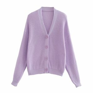 Vrouwen gebreide vest trui vrouwelijke v-hals drop schouder mouw casual mode sweaters jas 210521