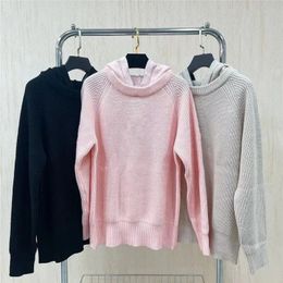 Vrouwen gebreide hoodies trui wollen herfst meisjes wol met grote letter mouwen gebreid shirt super elastische mode kleding 3 kleuren