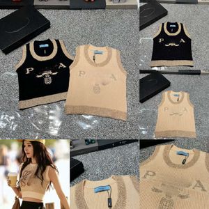 Vrouwen gebreide vest-ontwerper geborduurd vest t-shirt mouwloze ademende modevest gebreide trui dames hardloopt-shirt