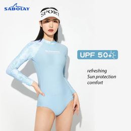 Femmes de maillot de bain coréen à manches longues Bikini de natation costume de surf rapide du bain solaire