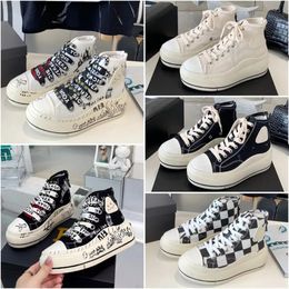 Vrouwen Kurt Hoge Top Designer Sneakers Luxe R13 Platform Schoenen Mode Canvas Koeienhuid Rubber Sneaker Outdoors Leisure Schoen