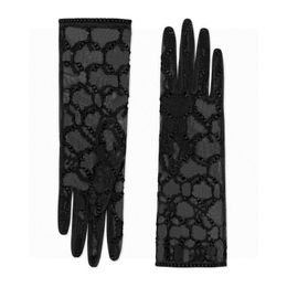 Guantes de encaje de mujer Guante bordado de diseñador Letra G Guantes de dedo divididos de lujo 2 estilos Gants negros Guantes femeninos Gasa Luvas Sexy