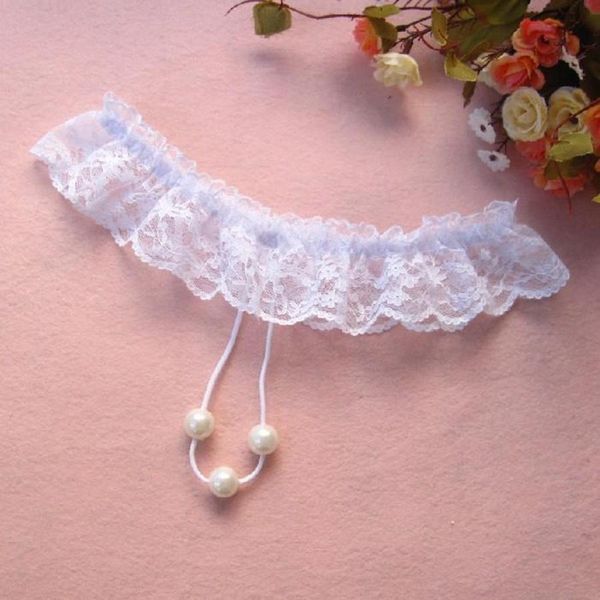 Femmes en dentelle culotte ouverte fourchette string ropa intérieur g-cordes perles massage perle sous-vêtements érotiques sans eau pour la lingerie