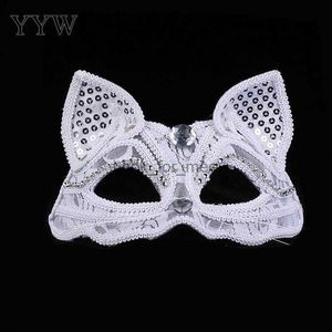 Femmes Lace Sexy Cat Mask Cosplay Toy Costumes Carnival Party Nightclub Eye Mask For Face Hollow Mask Halloween Masquerade Accesstes HKD230810