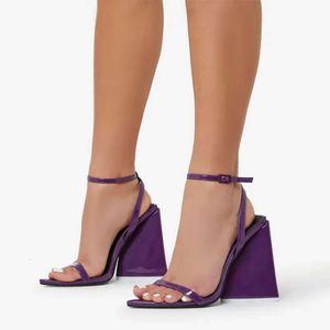 femmes dames 2024 cuir brevet 11cm chunky talons bas sandales peep orteil d'été