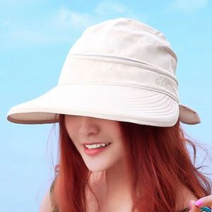 Femmes dames CAP OUTDOOOR ANTIUV Visor d'été Sun Sun Hat Wide Brim Beach 240403