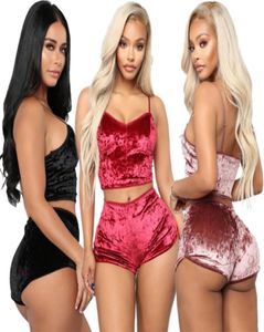 Femmes mesdames sexy velours crop tops lingerie sous-vêtements pyjamas bralette set 39120652467326