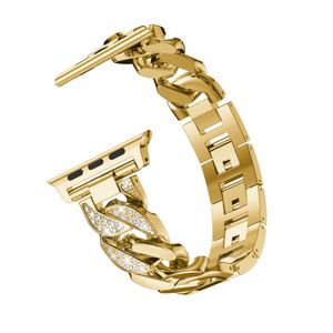 Bracelet pour femme pour Apple Watch Ultra 49 mm 8 bandes 7 6 SE 5 4 3 Bracelet de chaîne de cowboy en diamant à la mode Bandes iwatch 41 mm 45 mm 40 mm/44 mm/42/38 mm Ceinture en métal