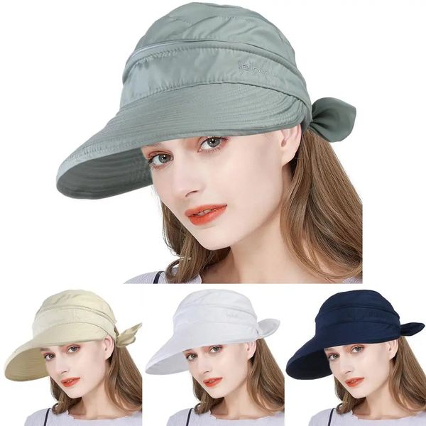 Femmes mesdames Summer largeur Visor pliable pliable CAP OUTDOOOR ANTIV BEACH SORN HAT 240415