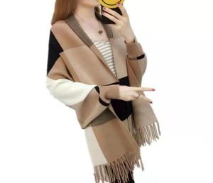 dames dames trui stijl wol mantel cape wrap poncho jas lange mouwen herfst winter dames039S kraag sjaal grootyard geprint46087391912