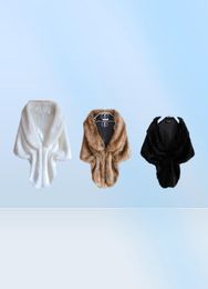 Femmes dame bolero hausonnent cape noir blanc marron élégant en peluche fausse châle enveloppe de mariée de mariage gilelet gilet waitcoat6657559386053