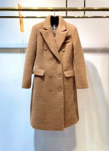 Trench-coat long en laine pour femmes, manteau de styliste, populaire, haut de gamme, prix de gros, 0346