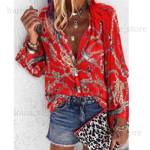 Vrouwen Revers Hals Herfst Winter Bedrukte Blouse Luxe Bloemen Blouses Nieuwe Herfst Mode Ontwerper Shirts Tops Lange Mouwen S-5XL 2020 T230808