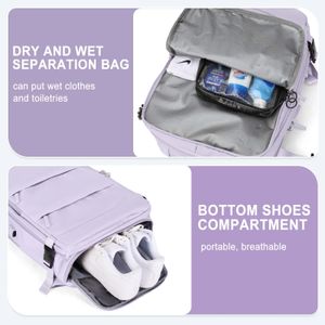Femmes sac à dos pour ordinateur portable 15.6 pouces adolescente USB charge école sac à dos sac à chaussures indépendant voyage sac à dos en plein air sac à dos 240112