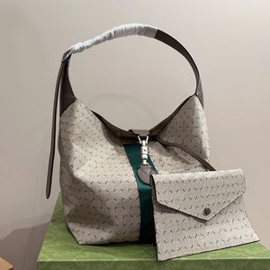 Sac à provisions de grande capacité pour femmes, fourre-tout de styliste, sac à main classique avec lettres complètes imprimées, accessoires matériels argentés, bretelles en cuir de haute qualité