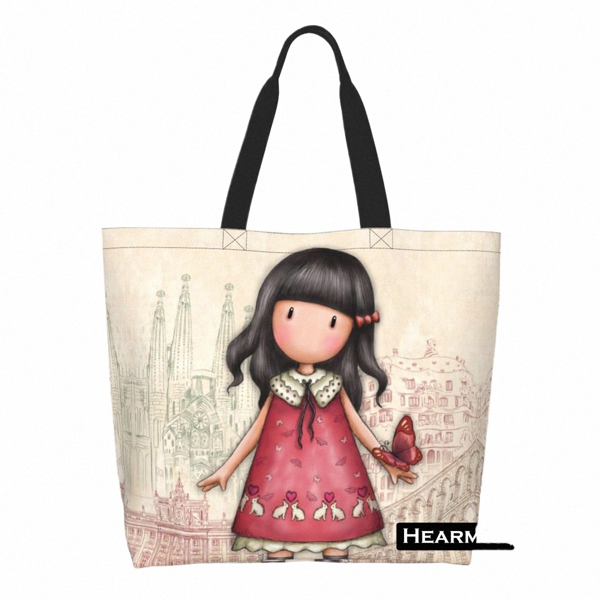 Mujeres de gran capacidad Tote Shop Bag S G Diseño Tema Accories Fi para niña Carto Bolsas de hombro R7GF #