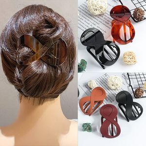 Grande pince à cheveux pour femmes, pince à cheveux en plastique sans couture, griffe en bec de canard pour femmes et filles, épingles à cheveux simples, outils de coiffure, accessoires pour cheveux