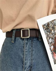 Femmes ceinture en cuir fille ceinture en simili cuir Vintage dames couleur café mode ceinture ceintures Y1790612