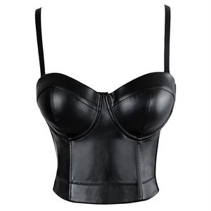 Femmes cuir hauts de soutien-gorge gothique Push Up soutien-gorge Corsage Sexy lingerie Corset mode fête soutien-gorge Club hauts porter grande taille202W