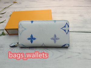 Femmes en cuir Zipper Long portefeuille Zippy portefeuille porte-monnaie sacs à main porte-carte longue pochette originale toile enduite M82384 avec boîte